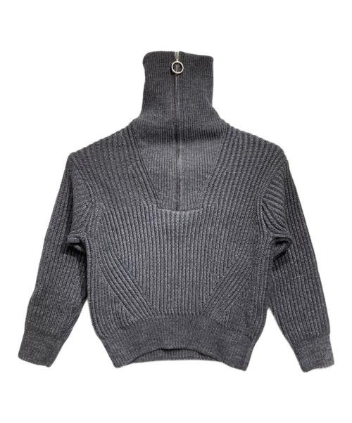 AMI Alexandre Mattiussi（アミアレクサンドルマテュッシ）AMI Alexandre Mattiussi (アミアレクサンドルマテュッシ) ハーフジップウールニット/Half-zip wool knit グレー サイズ:Mの古着・服飾アイテム