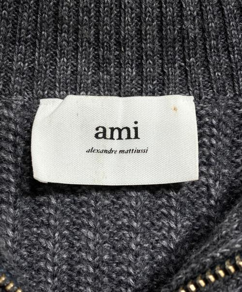 AMI Alexandre Mattiussi（アミアレクサンドルマテュッシ）AMI Alexandre Mattiussi (アミアレクサンドルマテュッシ) ハーフジップウールニット/Half-zip wool knit グレー サイズ:Mの古着・服飾アイテム
