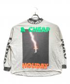SAINT MICHAELセントマイケル）の古着「A CHEAP HLDY LS TEE/チープホリデーロングスリーブT」｜ホワイト×グレー
