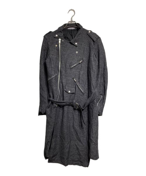 COMME des GARCONS HOMME PLUS（コムデギャルソンオムプリュス）COMME des GARCONS HOMME PLUS (コムデギャルソンオムプリュス) 捻じれデザインウールライダースコート/Riders coat グレー サイズ:Mの古着・服飾アイテム
