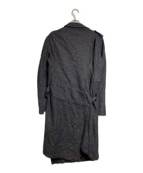 COMME des GARCONS HOMME PLUS（コムデギャルソンオムプリュス）COMME des GARCONS HOMME PLUS (コムデギャルソンオムプリュス) 捻じれデザインウールライダースコート/Riders coat グレー サイズ:Mの古着・服飾アイテム