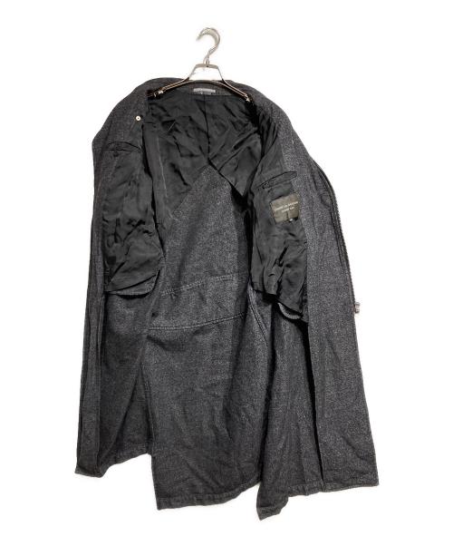 COMME des GARCONS HOMME PLUS（コムデギャルソンオムプリュス）COMME des GARCONS HOMME PLUS (コムデギャルソンオムプリュス) 捻じれデザインウールライダースコート/Riders coat グレー サイズ:Mの古着・服飾アイテム