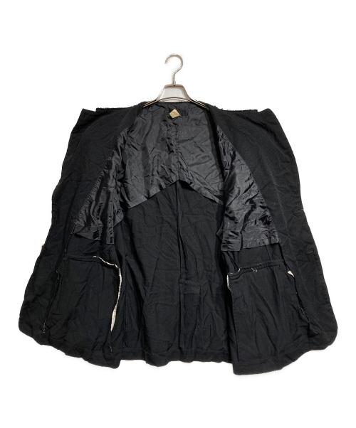 COMME des GARCONS SHIRT（コムデギャルソンシャツ）COMME des GARCONS SHIRT (コムデギャルソンシャツ) カットオフポリ縮ノーカラージャケット ブラック サイズ:Lの古着・服飾アイテム