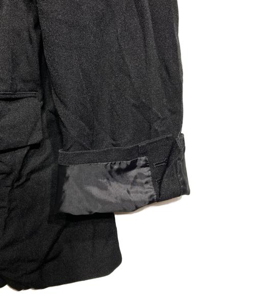 COMME des GARCONS SHIRT（コムデギャルソンシャツ）COMME des GARCONS SHIRT (コムデギャルソンシャツ) カットオフポリ縮ノーカラージャケット ブラック サイズ:Lの古着・服飾アイテム