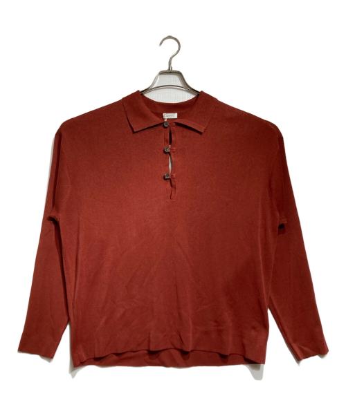 crepuscule（クレプスキュール）crepuscule (クレプスキュール) Washi L/S Skipper/和紙  レッド サイズ:2の古着・服飾アイテム