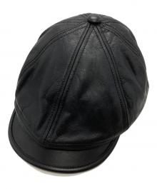 MR FATMAN（ミスターファットマン）の古着「レザーキャスケット/Leather newsboy cap 」｜ブラック