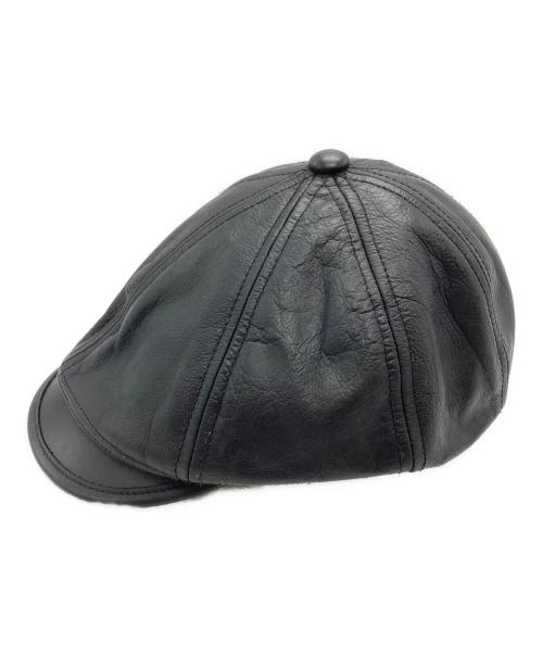 MR FATMAN（ミスターファットマン）MR FATMAN (ミスターファットマン) レザーキャスケット/Leather newsboy cap  ブラック サイズ:Mの古着・服飾アイテム