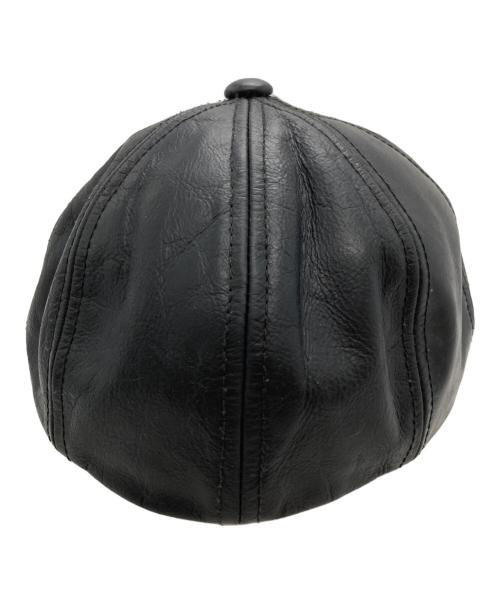 MR FATMAN（ミスターファットマン）MR FATMAN (ミスターファットマン) レザーキャスケット/Leather newsboy cap  ブラック サイズ:Mの古着・服飾アイテム