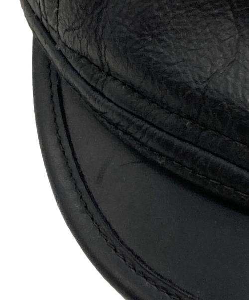 MR FATMAN（ミスターファットマン）MR FATMAN (ミスターファットマン) レザーキャスケット/Leather newsboy cap  ブラック サイズ:Mの古着・服飾アイテム