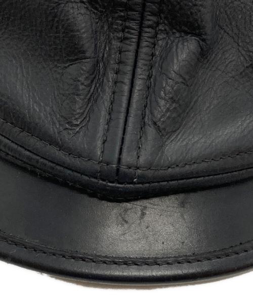 MR FATMAN（ミスターファットマン）MR FATMAN (ミスターファットマン) レザーキャスケット/Leather newsboy cap  ブラック サイズ:Mの古着・服飾アイテム
