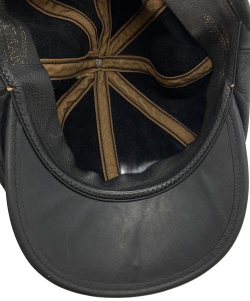MR FATMAN（ミスターファットマン）MR FATMAN (ミスターファットマン) レザーキャスケット/Leather newsboy cap  ブラック サイズ:Mの古着・服飾アイテム