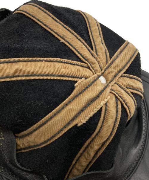 MR FATMAN（ミスターファットマン）MR FATMAN (ミスターファットマン) レザーキャスケット/Leather newsboy cap  ブラック サイズ:Mの古着・服飾アイテム