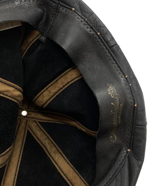MR FATMAN（ミスターファットマン）MR FATMAN (ミスターファットマン) レザーキャスケット/Leather newsboy cap  ブラック サイズ:Mの古着・服飾アイテム