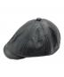 MR FATMAN (ミスターファットマン) レザーキャスケット/Leather newsboy cap  ブラック サイズ:M：18000円
