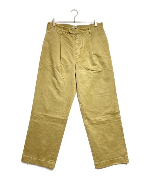 AURALEE（オーラリー）AURALEE (オーラリー) PRODUCT DYED FINX CHINO ONE-TUCK PANTS/チノパンツ カーキ サイズ:5の古着・服飾アイテム