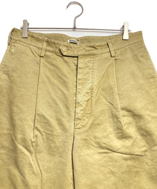 AURALEE（オーラリー）AURALEE (オーラリー) PRODUCT DYED FINX CHINO ONE-TUCK PANTS/チノパンツ カーキ サイズ:5の古着・服飾アイテム