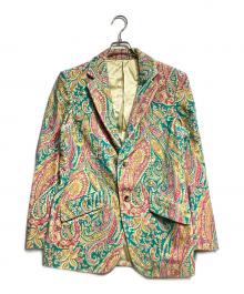 BLAMINK（ブラミンク）の古着「ペイズリー柄ジャケット/Paisley jacket」｜ブルー×ピンク