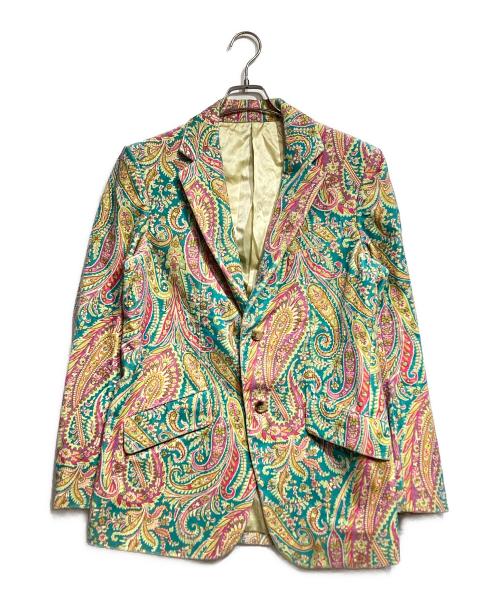 BLAMINK（ブラミンク）BLAMINK (ブラミンク) ペイズリー柄ジャケット/Paisley jacket ブルー×ピンク サイズ:48の古着・服飾アイテム