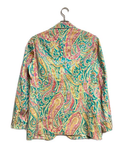 BLAMINK（ブラミンク）BLAMINK (ブラミンク) ペイズリー柄ジャケット/Paisley jacket ブルー×ピンク サイズ:48の古着・服飾アイテム
