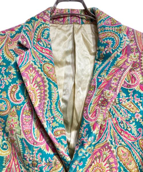 BLAMINK（ブラミンク）BLAMINK (ブラミンク) ペイズリー柄ジャケット/Paisley jacket ブルー×ピンク サイズ:48の古着・服飾アイテム