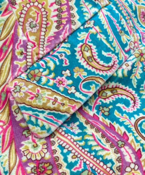 BLAMINK（ブラミンク）BLAMINK (ブラミンク) ペイズリー柄ジャケット/Paisley jacket ブルー×ピンク サイズ:48の古着・服飾アイテム