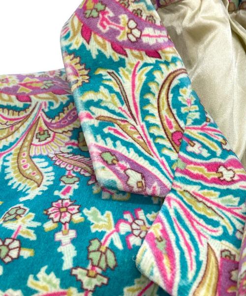 BLAMINK（ブラミンク）BLAMINK (ブラミンク) ペイズリー柄ジャケット/Paisley jacket ブルー×ピンク サイズ:48の古着・服飾アイテム