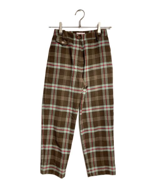 Vivienne Westwood RED LABEL（ヴィヴィアンウエストウッドレッドレーベル）Vivienne Westwood RED LABEL (ヴィヴィアンウエストウッドレッドレーベル) チェックパンツ/Check Pants ブラウン サイズ:2の古着・服飾アイテム