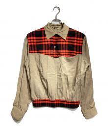 PURITAN（ピューリタン）の古着「ヴィンテージギャバジンプルオーバーシャツ/Vintage gabardine pullover shirt」｜ベージュ