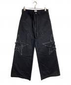 TASKSタスク）の古着「スターデザインデニムパンツ/pattern denim pants」｜ブラック