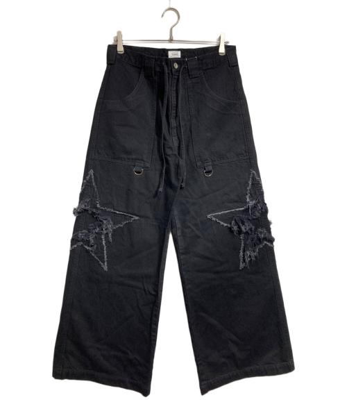 TASKS（タスク）TASKS (タスク) スターデザインデニムパンツ/pattern denim pants ブラック サイズ:Freeの古着・服飾アイテム