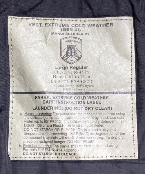 CAPTAINS HELM（キャプテンズヘルム）CAPTAINS HELM (キャプテンズヘルム) LEVEL7 Type PRIMALOFT VEST/レベル7タイプ プリマロフト ベスト ブラック サイズ:Lの古着・服飾アイテム