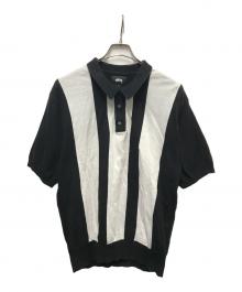 stussy（ステューシー）の古着「ニットポロシャツ」｜ブラック×ホワイト
