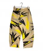 ISSEY MIYAKEイッセイミヤケ）の古着「プリントカーブプリーツパンツ/Printed Curved Pleated Pants」｜ベージュ