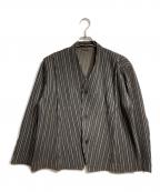 HOMME PLISSE ISSEY MIYAKEオム プリッセ イッセイ ミヤケ）の古着「ストライププリーツジャケット/Striped pleated jacket」｜ブラウン