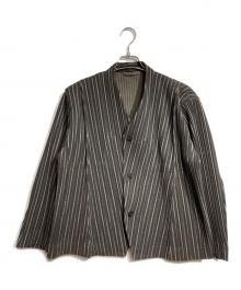 HOMME PLISSE ISSEY MIYAKE（オム プリッセ イッセイ ミヤケ）の古着「ストライププリーツジャケット/Striped pleated jacket」｜ブラウン