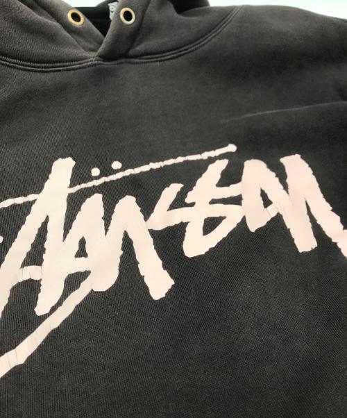 stussy（ステューシー）stussy (ステューシー) フロントロゴフーディー ブラック サイズ:Lの古着・服飾アイテム