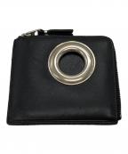 COMME des GARCONSコムデギャルソン）の古着「SILVER EYELET Lジップウォレット/Silver Eyelet L Zip Wallet」｜ブラック