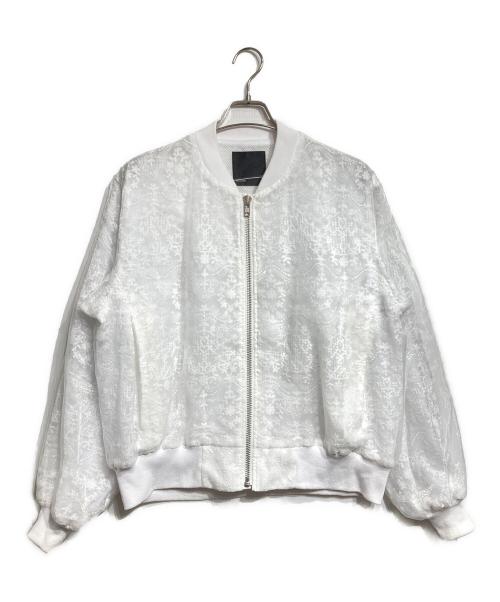 LAD MUSICIAN（ラッドミュージシャン）LAD MUSICIAN (ラッドミュージシャン) TULLE EMBROIDERY LACE MA-1/刺繍レース ホワイト サイズ:42の古着・服飾アイテム