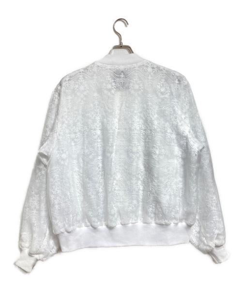 LAD MUSICIAN（ラッドミュージシャン）LAD MUSICIAN (ラッドミュージシャン) TULLE EMBROIDERY LACE MA-1/刺繍レース ホワイト サイズ:42の古着・服飾アイテム