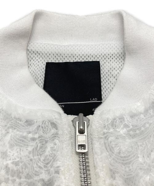 LAD MUSICIAN（ラッドミュージシャン）LAD MUSICIAN (ラッドミュージシャン) TULLE EMBROIDERY LACE MA-1/刺繍レース ホワイト サイズ:42の古着・服飾アイテム