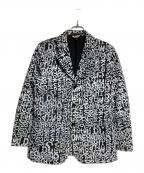BLACK COMME des GARCONSブラックコムデギャルソン）の古着「メッセージプリント・ポリジャガードジャケット/Message print polyester jacquard jacket」｜ブラック