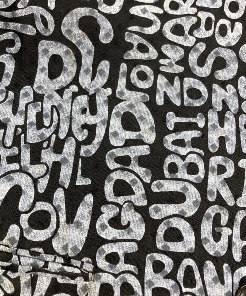 BLACK COMME des GARCONS（ブラックコムデギャルソン）BLACK COMME des GARCONS (ブラックコムデギャルソン) メッセージプリント・ポリジャガードジャケット/Message print polyester jacquard jacket ブラック サイズ:Lの古着・服飾アイテム