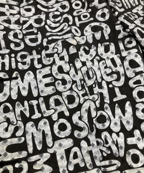 BLACK COMME des GARCONS（ブラックコムデギャルソン）BLACK COMME des GARCONS (ブラックコムデギャルソン) メッセージプリント・ポリジャガードジャケット/Message print polyester jacquard jacket ブラック サイズ:Lの古着・服飾アイテム