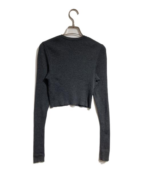 AURALEE（オーラリー）AURALEE (オーラリー) SUPER FINE WOOL HIGH GAUGE RIB KNIT SHORT CARDIGAN/スーパーファインウール ハイゲージ リブニット ショート カーディガン グレー サイズ:1の古着・服飾アイテム