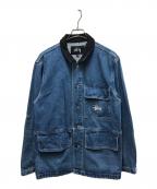 stussyステューシー）の古着「Dnim Chore COAT」｜インディゴ×ブラック