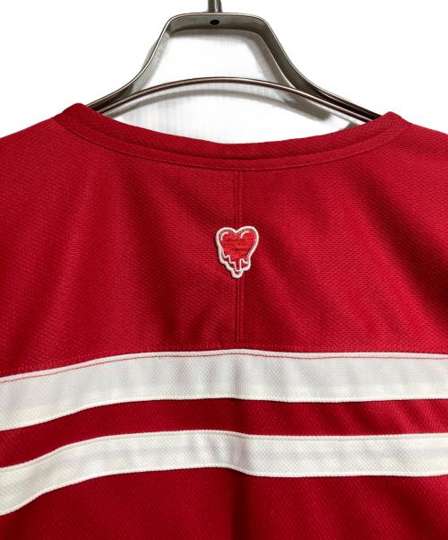 EMOTIONALLY UNAVAILABLE（エモーショナリー・アンアベイラブル）EMOTIONALLY UNAVAILABLE (エモーショナリー・アンアベイラブル) HOCKEY JERSEY/ホッケージャージ レッド サイズ:XLの古着・服飾アイテム