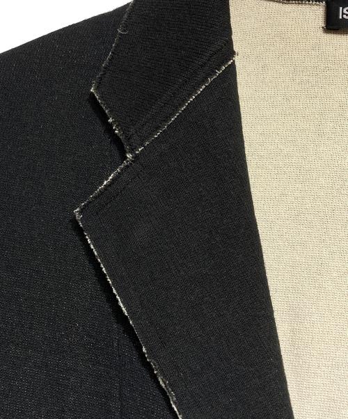 ISSEY MIYAKE（イッセイミヤケ）ISSEY MIYAKE (イッセイミヤケ) 断ち切りデザインコットン3Bジャケット/Raw-edge Cotton 3-Button Blazer / Jacket ブラック サイズ:4の古着・服飾アイテム