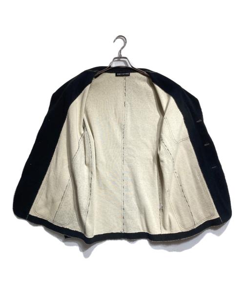 ISSEY MIYAKE（イッセイミヤケ）ISSEY MIYAKE (イッセイミヤケ) 断ち切りデザインコットン3Bジャケット/Raw-edge Cotton 3-Button Blazer / Jacket ブラック サイズ:4の古着・服飾アイテム