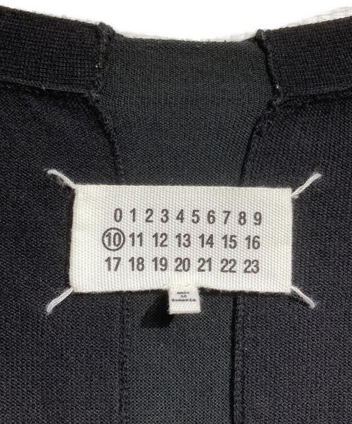 Maison Martin Margiela（メゾンマルタンマルジェラ）Maison Martin Margiela (メゾンマルタンマルジェラ) Stretch Stripe Knit Cardigan(ストレッチストライプニットカーディガン) ブラック サイズ:Mの古着・服飾アイテム