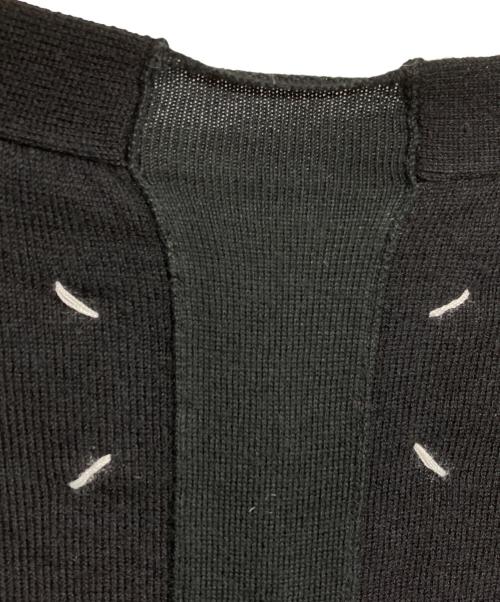 Maison Martin Margiela（メゾンマルタンマルジェラ）Maison Martin Margiela (メゾンマルタンマルジェラ) Stretch Stripe Knit Cardigan(ストレッチストライプニットカーディガン) ブラック サイズ:Mの古着・服飾アイテム